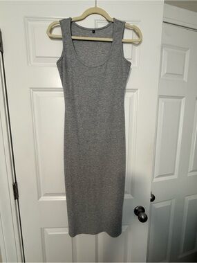 Sleeveless Grey Tank Midi Dress